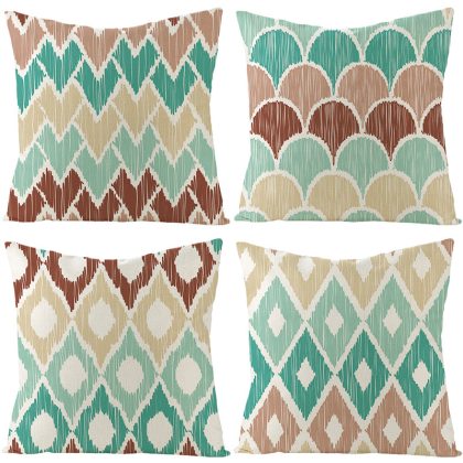 4PCS 18x18 Inch Abstract Pattern Throw Pillow Cover for Home Decor